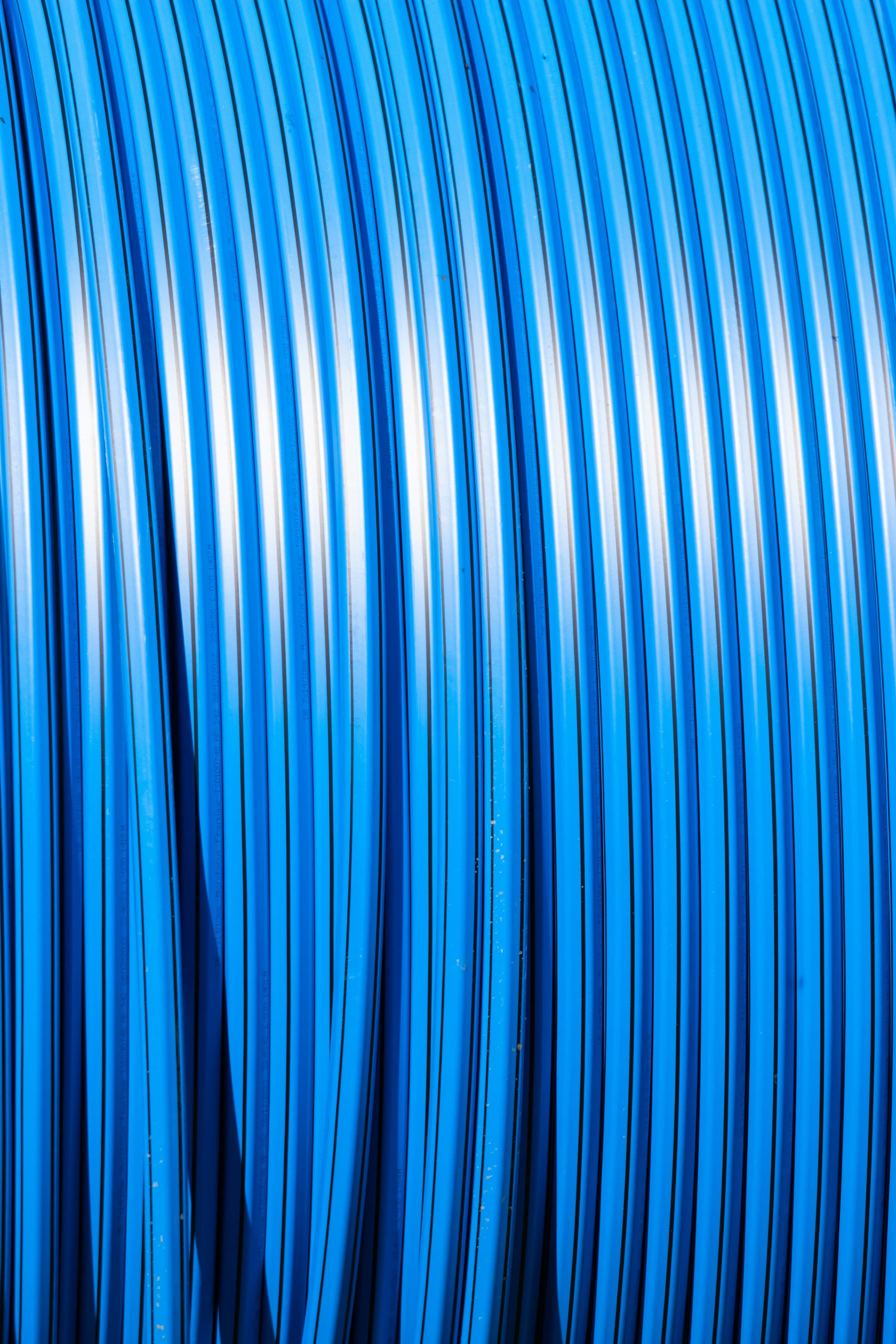 Coil of blue PEX tubing